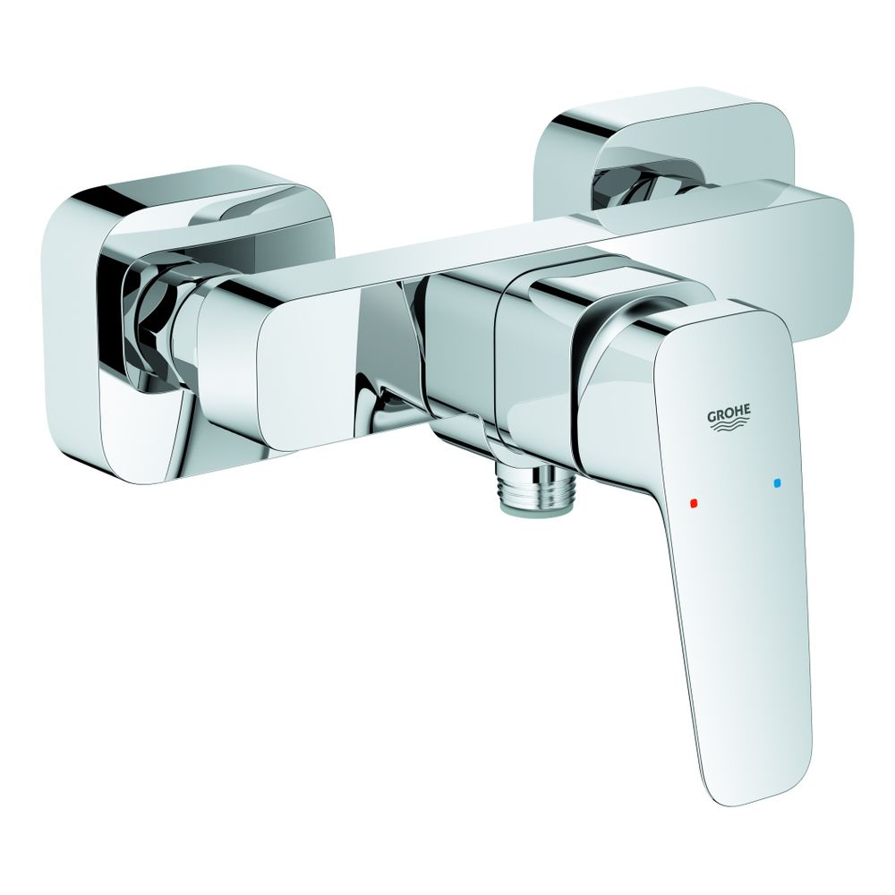 Grohe Cubeo Einhand-Brausebatterie Chrom, Wandmontage mit S-Anschlüssen und Wandroset... GROHE-1018240000 4067393009344 (Abb. 1)