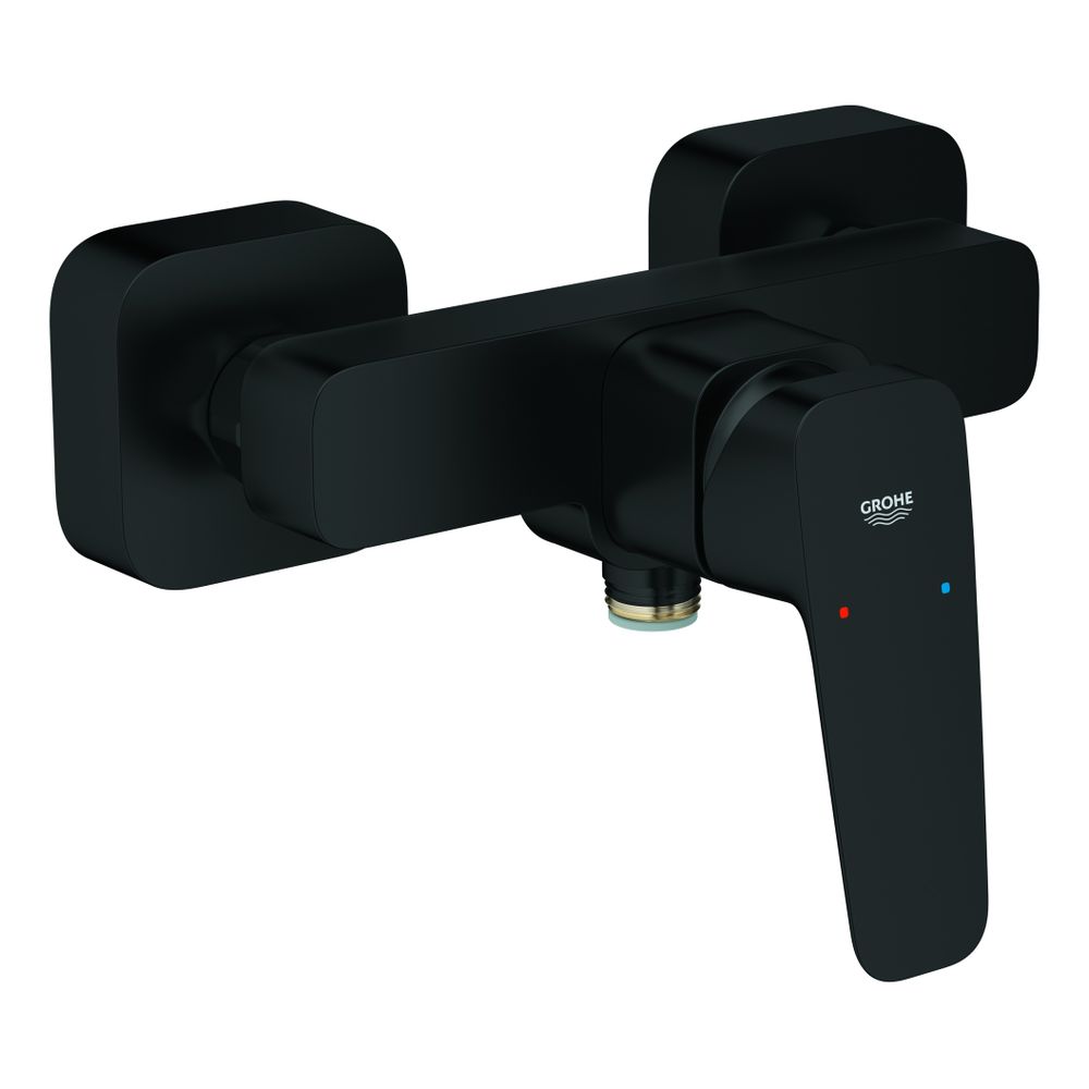 Grohe Cubeo Einhand-Brausebatterie Mattschwarz, Wandmontage mit S-Anschlüssen und Wan... GROHE-1018242430 4067393009351 (Abb. 1)