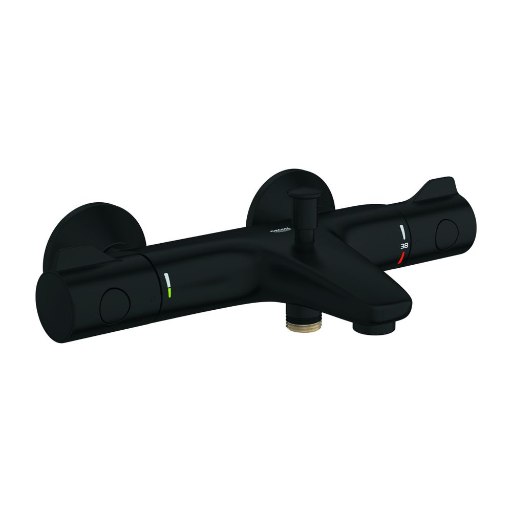 Grohe Grohtherm 800 Thermostat-Wannenbatterie, Wandmontage, Mattschwarz... GROHE-1022032430 4067393018834 (Abb. 1)