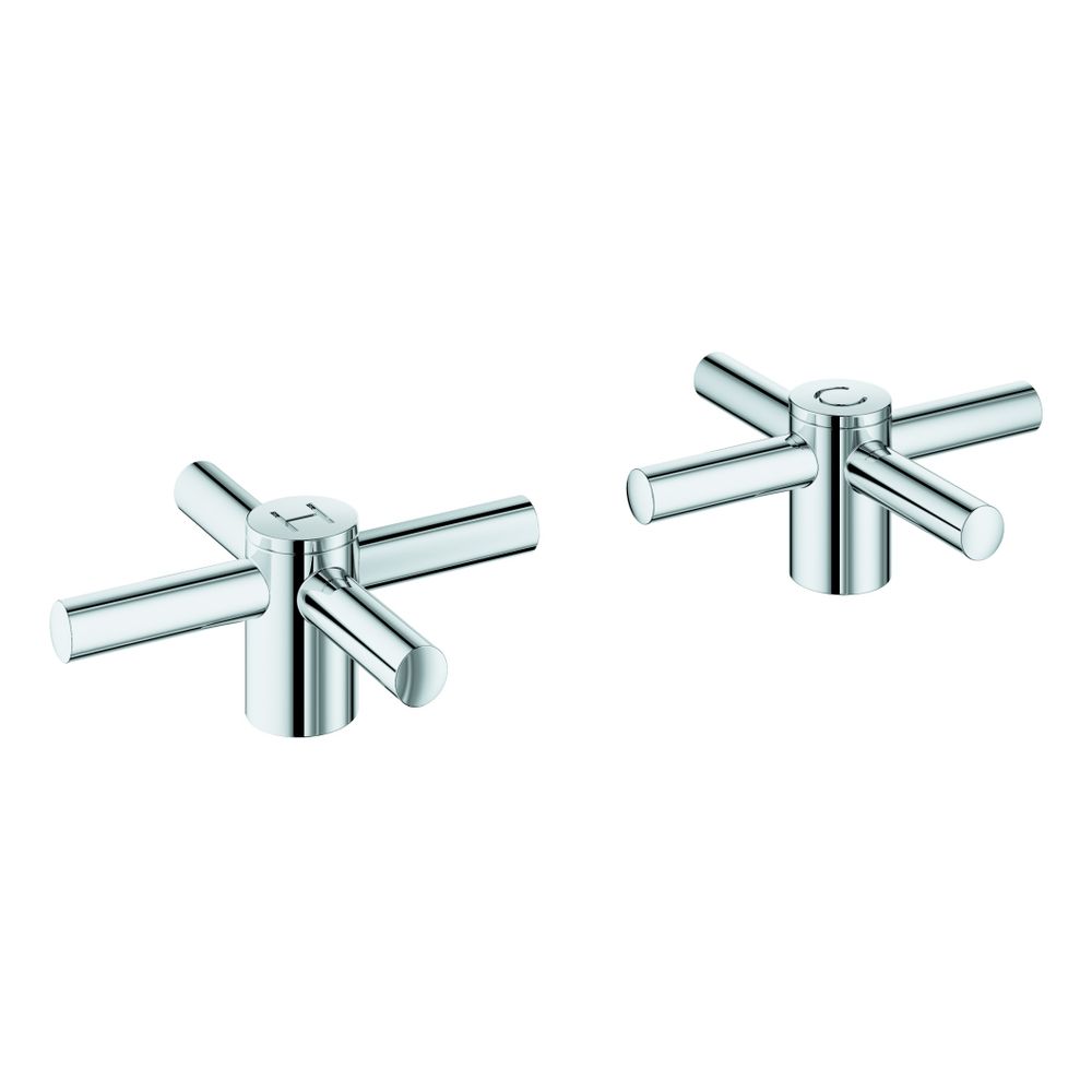 Grohe Atrio Kreuzgriffe Chrom, 1 Paar, ein Set mit "H" und "C" Markierung, ein Set ohne... GROHE-14215000 4005176762253 (Abb. 1)