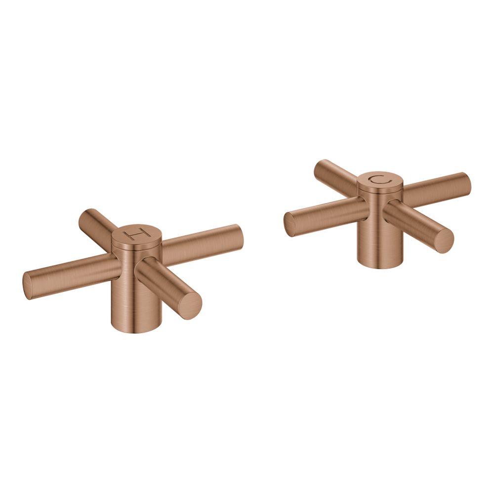 Grohe Atrio Kreuzgriffe Warm Sunset gebürstet, 1 Paar, ein Set mit "H" und "C" Markieru... GROHE-14215DL0 4005176951671 (Abb. 1)