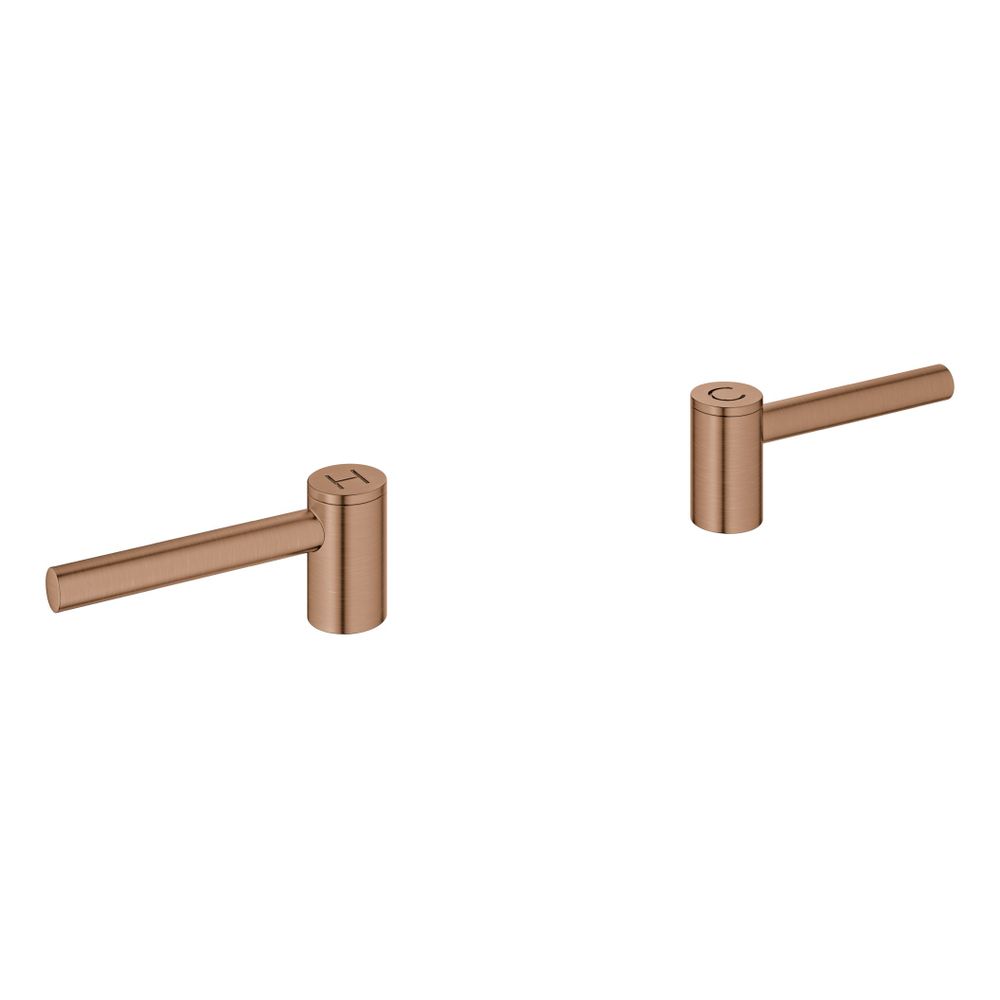 Grohe Atrio Hebelgriffe 1 Paar, Warm Sunset gebürstet, ein Set mit "H" und "C" Markieru... GROHE-14216DL0 4005176951695 (Abb. 1)