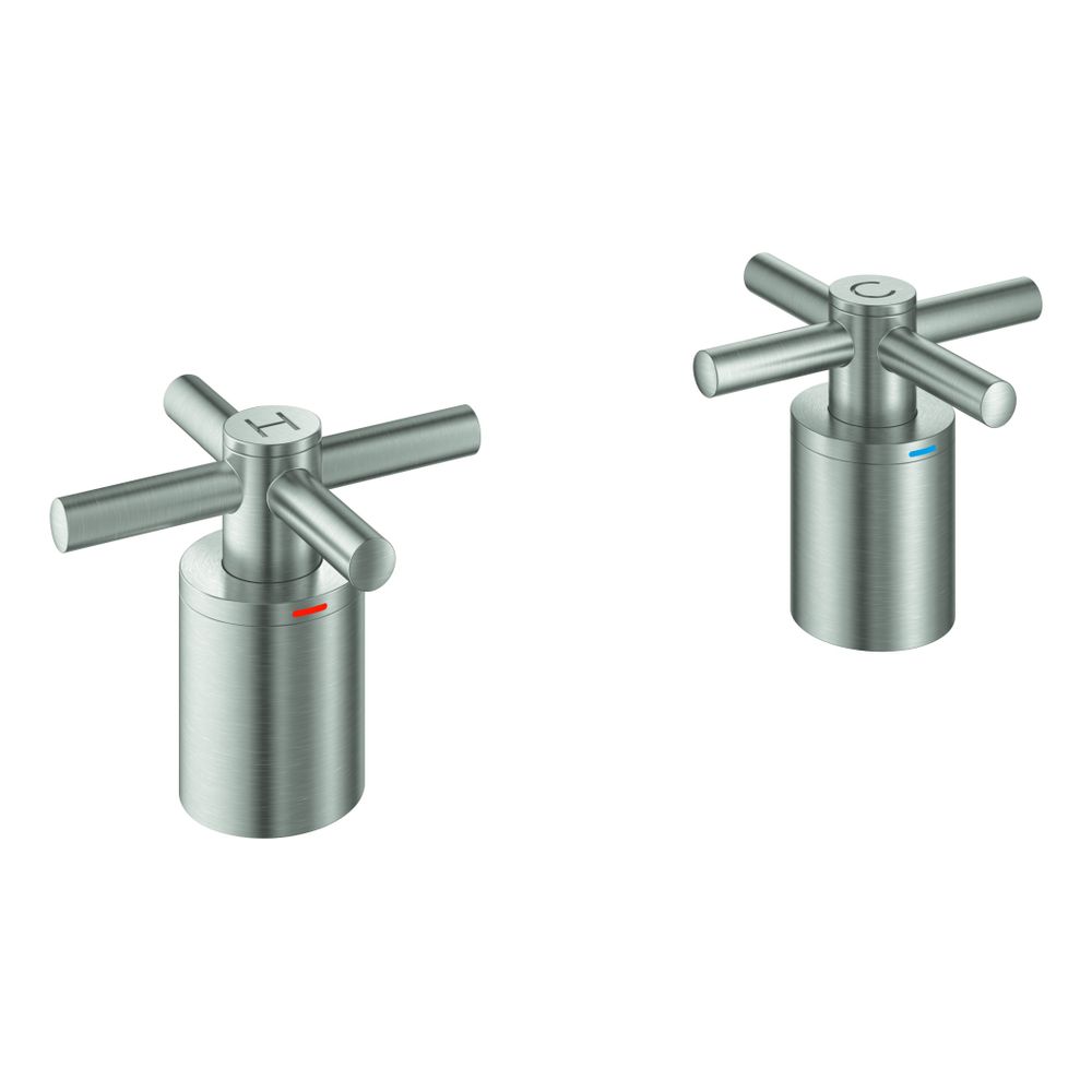 Grohe Atrio Kreuzgriffe Supersteel, 1 Paar, ein Set mit "H" und "C" Markierung, ein Set... GROHE-14217DC0 4005176770586 (Abb. 1)