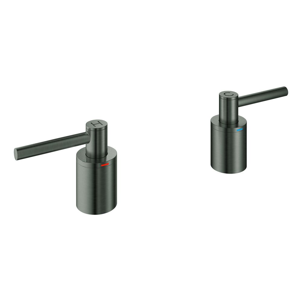 Grohe Atrio Hebelgriffe 1 Paar, Hard Graphite gebürstet, ein Set mit "H" und "C" Markie... GROHE-14218AL0 4005176762376 (Abb. 1)