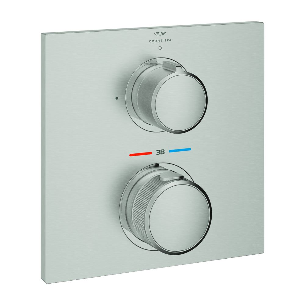 Grohe Allure Thermostat, Supersteel, Fertigmontageset für Rapido SmartBox, 1 Absperrven... GROHE-19380DC2 4005176954153 (Abb. 1)