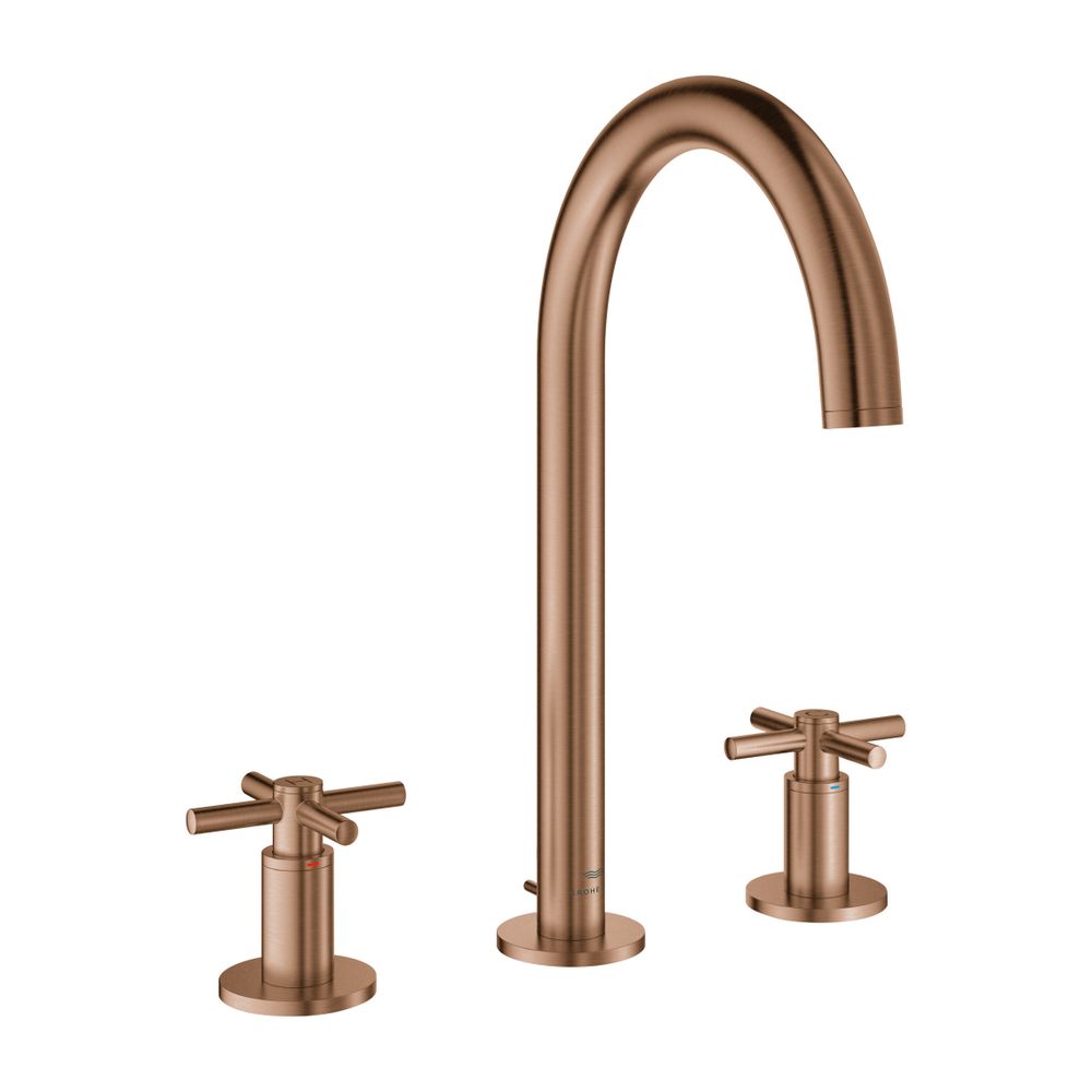 Grohe Atrio 3-Loch-Waschtischbatterie Warm Sunset gebürstet, Rohrauslauf, mit Kreuzgrif... GROHE-20643DL0 4005176951756 (Abb. 1)