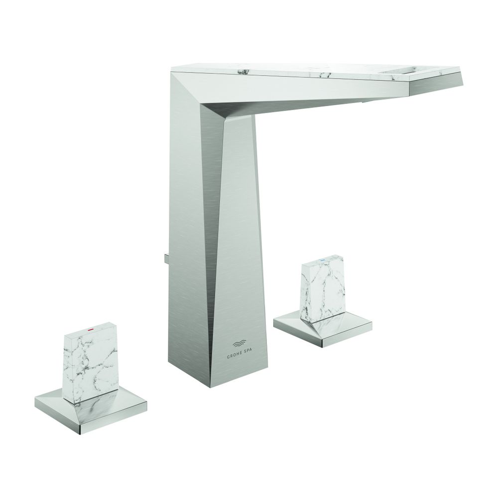 Grohe Allure Brilliant PC 3-Loch-Waschtischbatterie Supersteel, Trapezbetätigung White ... GROHE-20668DC0 4005176795015 (Abb. 1)