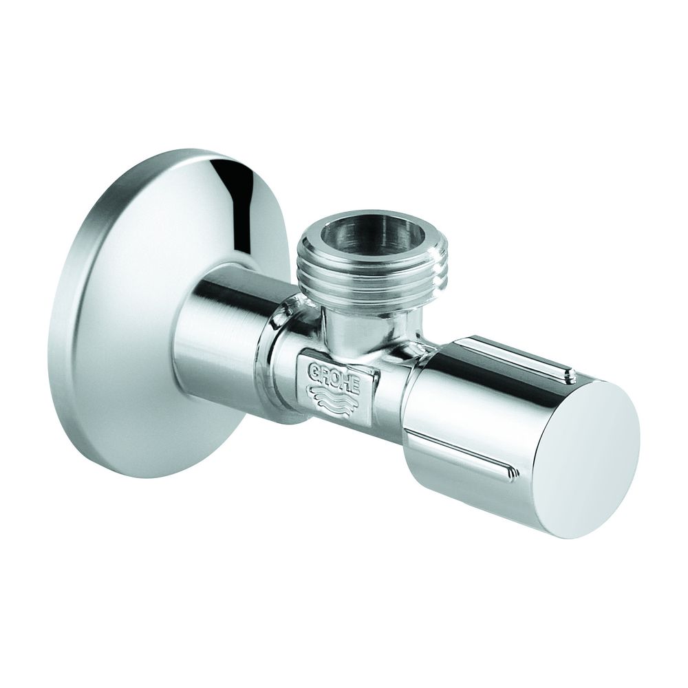 Grohe Eckventil Chrom, Quetschverschraubung 10mm, Wandanschluss 1/2", Abgang 1/2"... GROHE-22041001 4005176688041 (Abb. 1)
