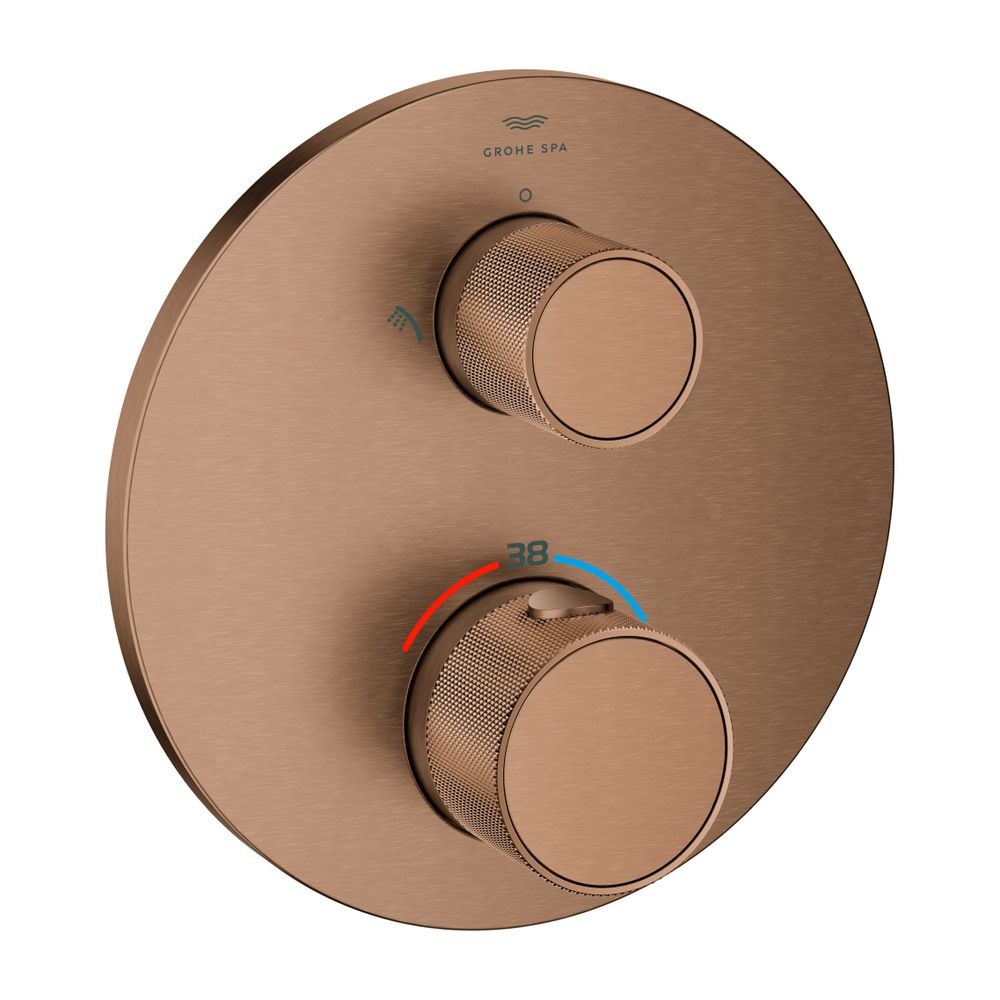 Grohe Atrio PC Thermostat-Brausebatterie Warm Sunset gebürstet mit 2-Wege-Umstellung mi... GROHE-24396DL0 4005176951817 (Abb. 1)