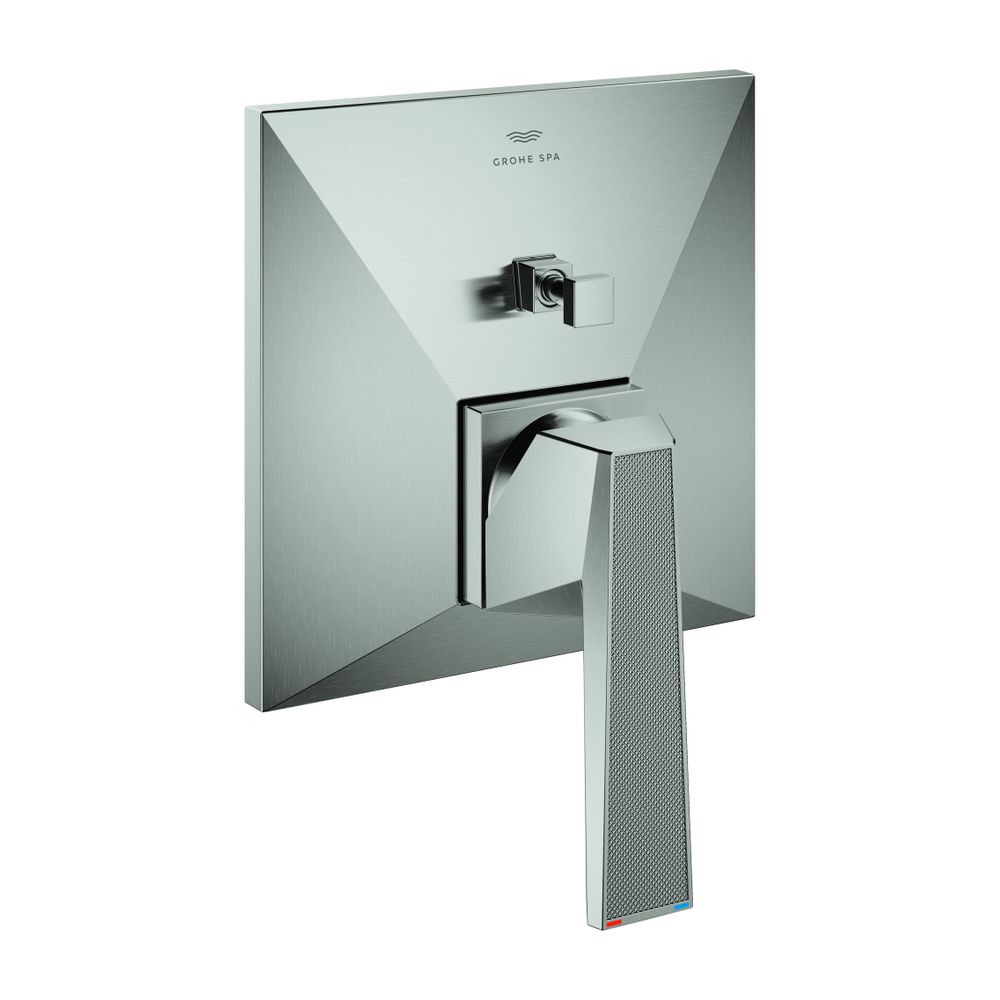 Grohe Allure Brilliant PC Wannenbatterie Supersteel Wandmontage Griff Rändelstruktur... GROHE-24425DC0 4005176795237 (Abb. 1)