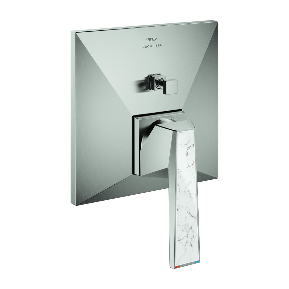 Grohe Allure Brilliant PC Wannenbatterie Supersteel Wandmontage Griff, White Attica Cae... GROHE-24426DC0 4005176795268 (Abb. 1)