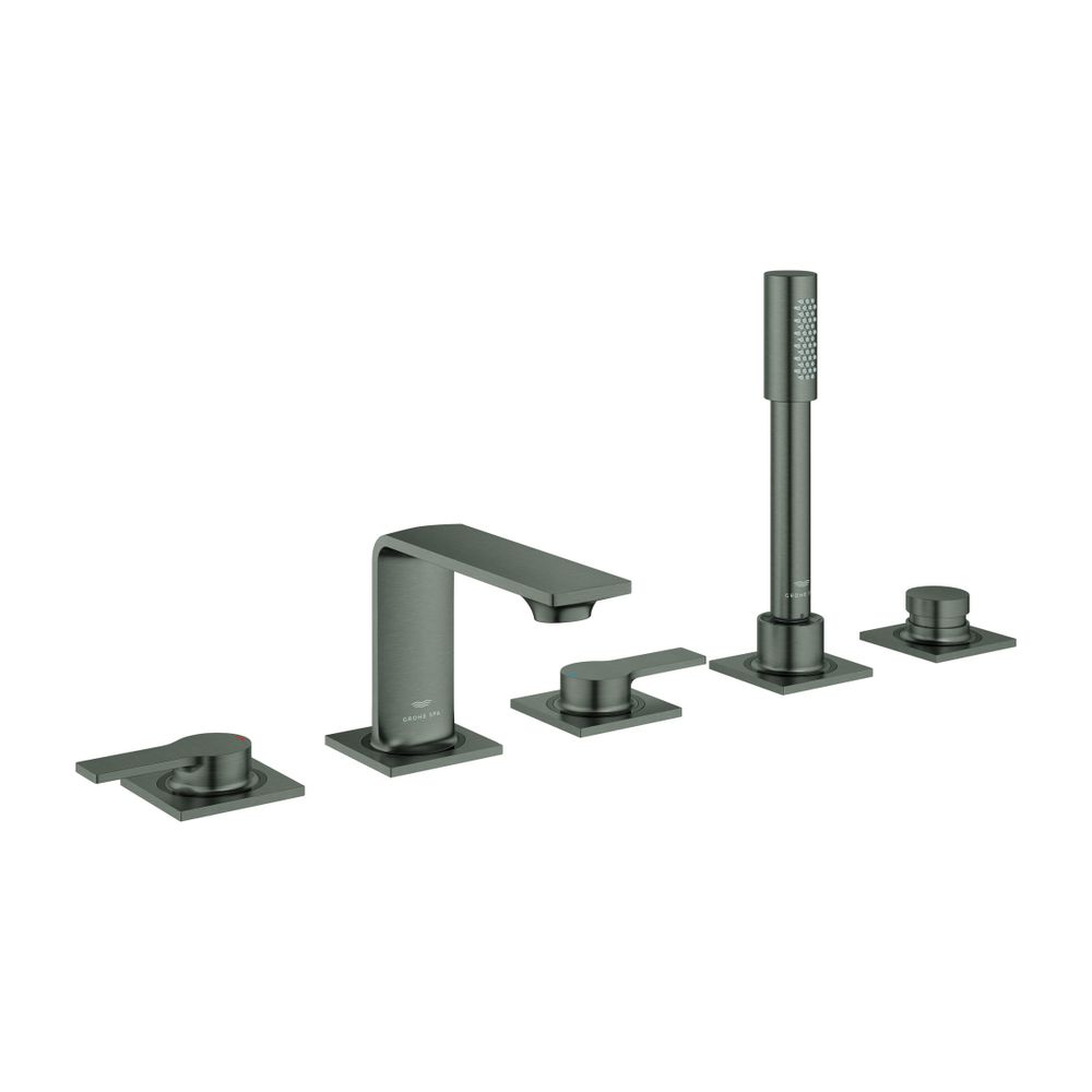Grohe Allure 5-Loch-Wannenkombination Hard Graphite gebürstet für Fliesenbankmontage, H... GROHE-25221AL1 4005176509391 (Abb. 1)