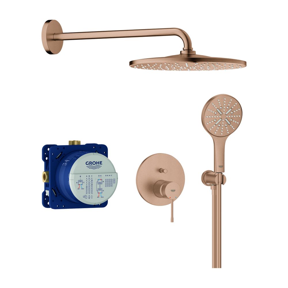 Grohe Essence Unterputz-Duschsystem, Warm Sunset gebürstet, Einhandmischer, 2-Wege-Umst... GROHE-25287DL0 4005176791826 (Abb. 1)