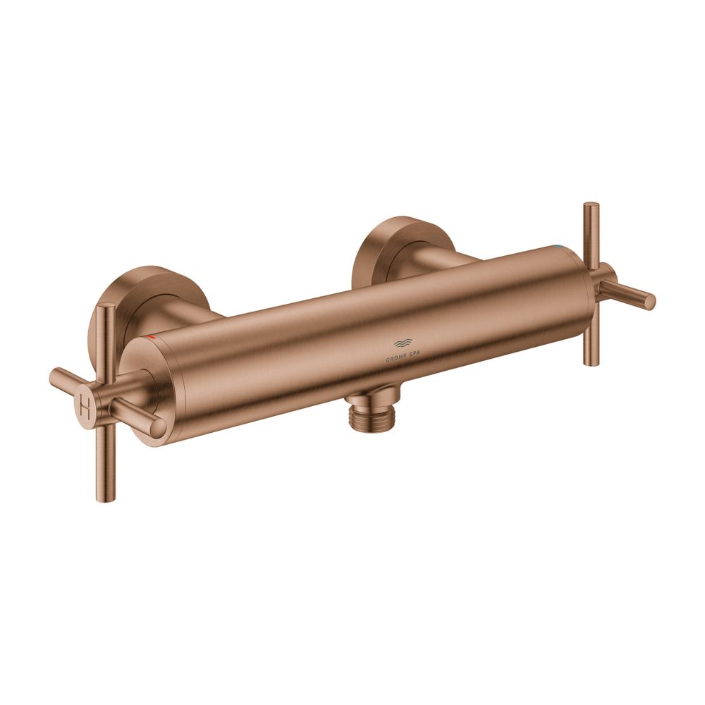 Grohe Atrio Brausebatterie, Warm Sunset gebürstet, Wandmontage, mit Kreuzgriffen... GROHE-26895DL0 4005176952432 (Abb. 1)