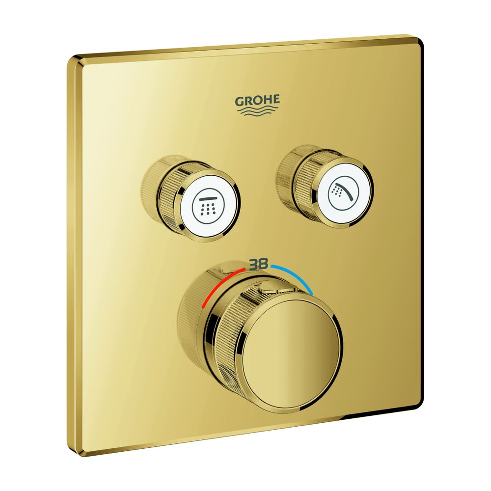 Grohe Grohtherm SmartControl Thermostat eckig Cool Sunrise, Fertigmontageset 2 Absperrv... GROHE-29124GL0 4005176558191 (Abb. 1)