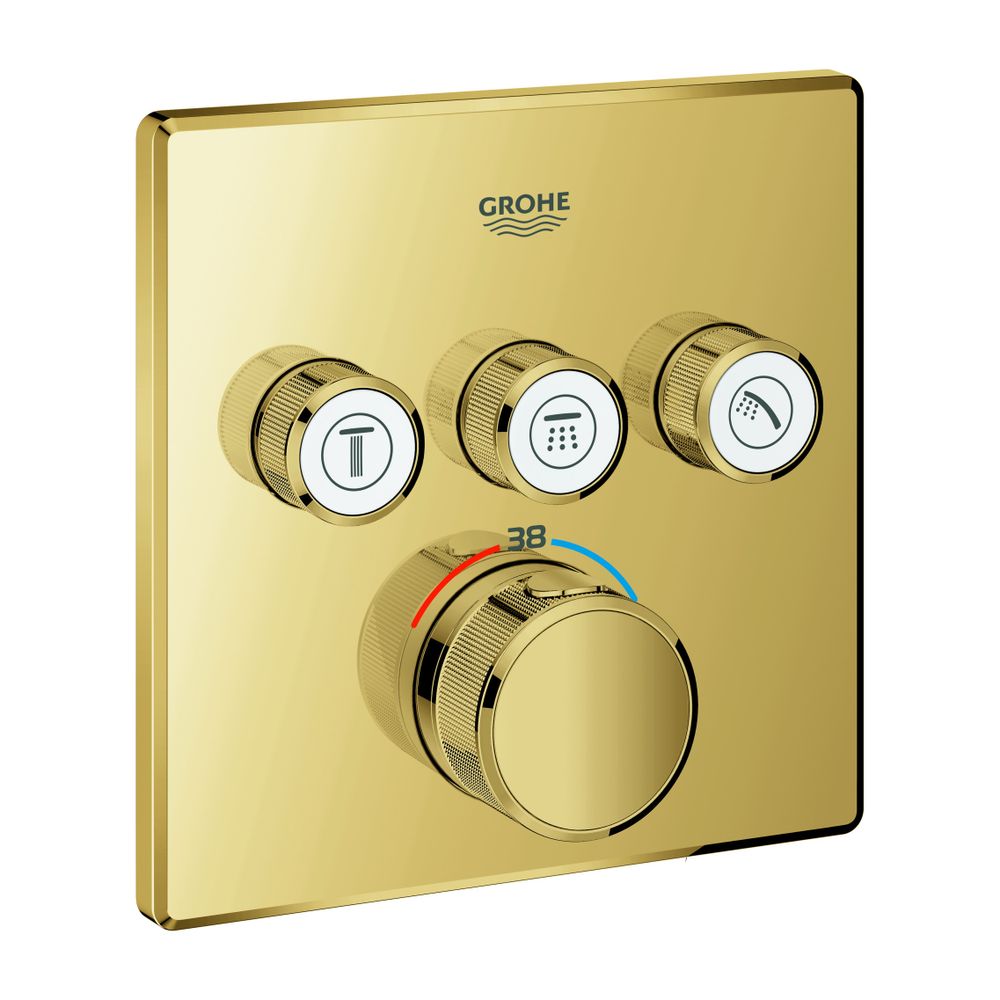 Grohe Grohtherm SmartControl Thermostat eckig Cool Sunrise, Fertigmontageset 3 Absperrv... GROHE-29126GL0 4005176558351 (Abb. 1)