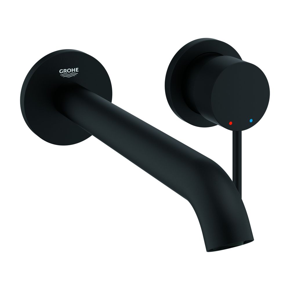 Grohe Essence 2-Loch-Waschtisch-Wandbatterie Ausladung 230mm Phantom Black, Professiona... GROHE-29193KF1 4067393019886 (Abb. 1)