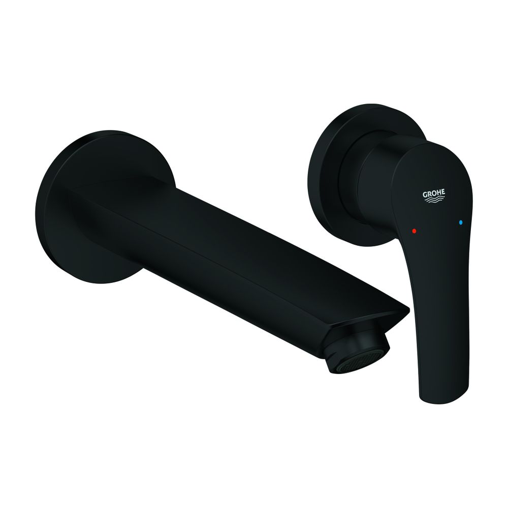 Grohe Eurosmart 2-Loch-Waschtischbatterie, Ausladung 209mm, Mattschwarz, ohne Unterput... GROHE-293382433 4067393017233 (Abb. 1)