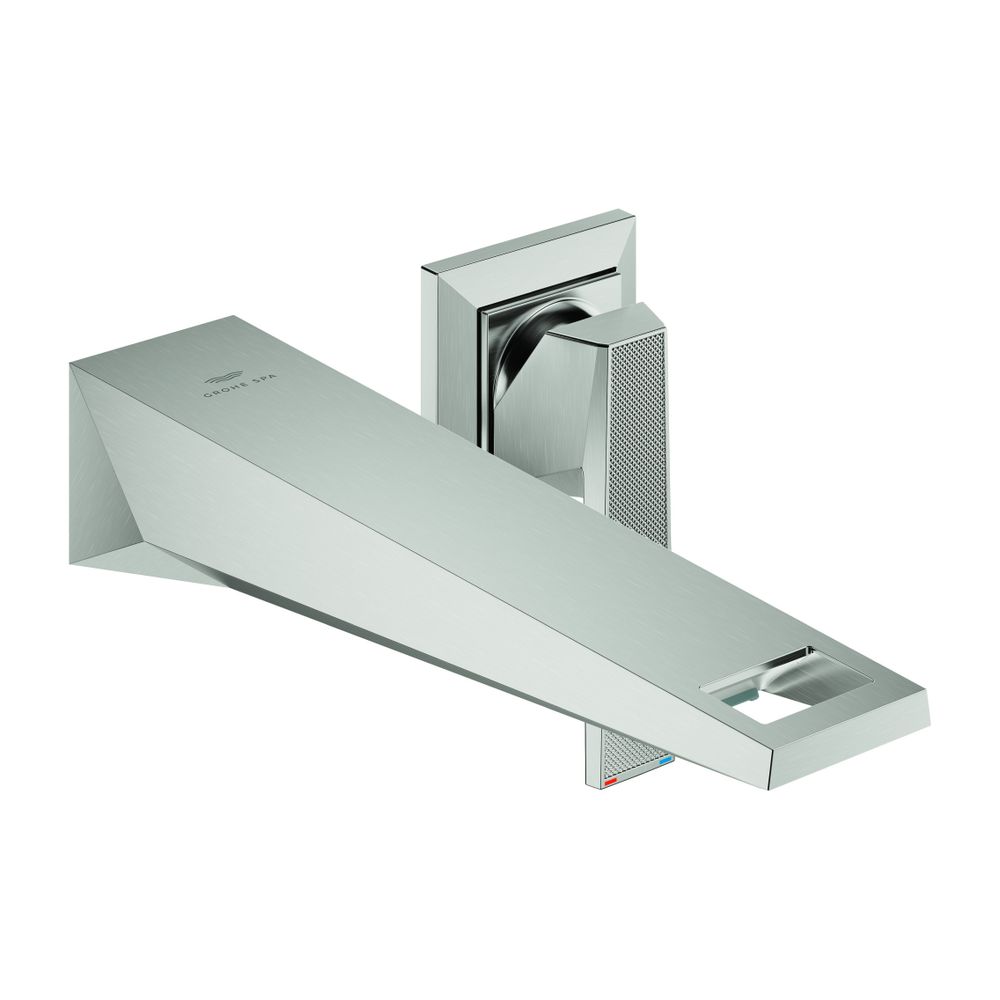 Grohe Allure Brilliant 2-Loch-Waschtisch-Wandbatterie PC Supersteel, Griff Rändelstrukt... GROHE-29517DC0 4005176795077 (Abb. 1)