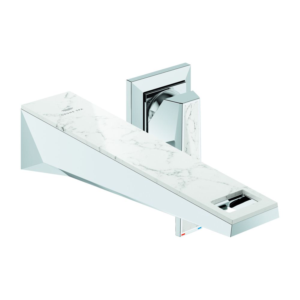 Grohe Allure Brilliant 2-Loch-Waschtisch-Wandbatterie PC Chrom, Griff White Attica Caes... GROHE-29519000 4005176795091 (Abb. 1)