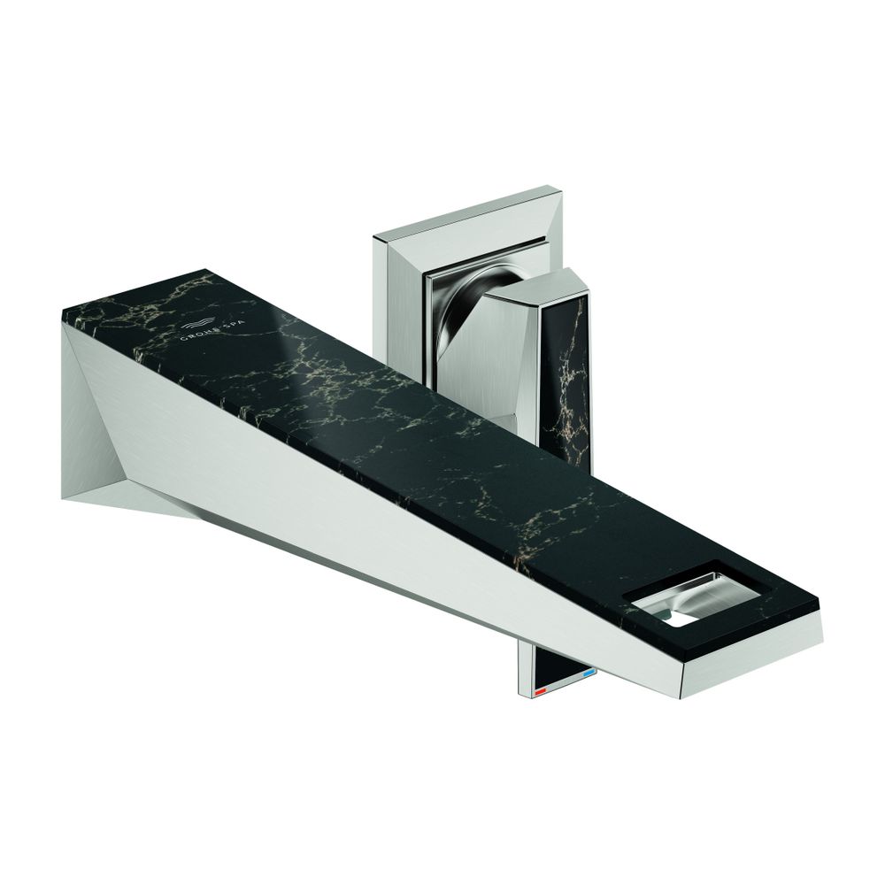 Grohe Allure Brilliant 2-Loch-Waschtisch-Wandbatterie PC Supersteel, Griff Vanilla Noir... GROHE-29521DC0 4005176795619 (Abb. 1)
