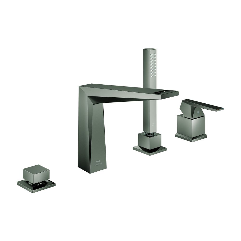 Grohe Allure Brilliant 4-Loch-Wannenkombination PC Hard Graphite gebürstet, Griff mit R... GROHE-29523AL0 4005176795657 (Abb. 1)