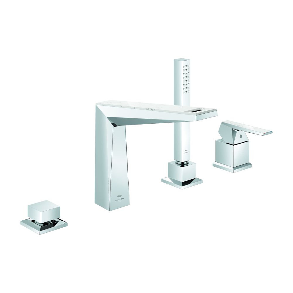 Grohe Allure Brilliant 4-Loch-Wannenkombination PC Chrom, Griff, White Attica Caesarsto... GROHE-29525000 4005176795107 (Abb. 1)