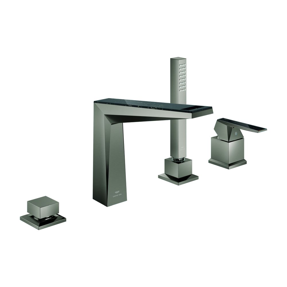 Grohe Allure Brilliant 4-Loch-Wannenkombination PC Hard Graphite gebürstet, Griff Vanil... GROHE-29527AL0 4005176795152 (Abb. 1)