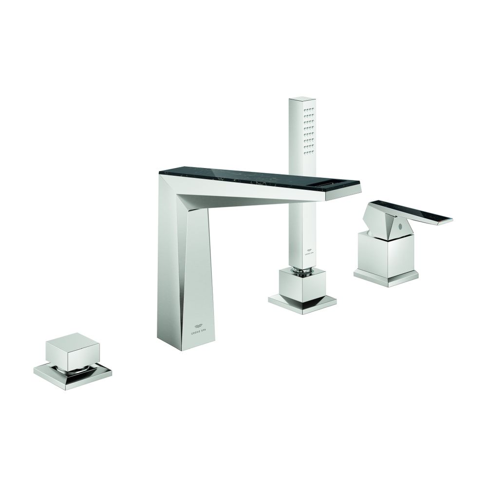 Grohe Allure Brilliant 4-Loch-Wannenkombination PC Supersteel, Griff, Vanilla Noir Caes... GROHE-29527DC0 4005176795145 (Abb. 1)