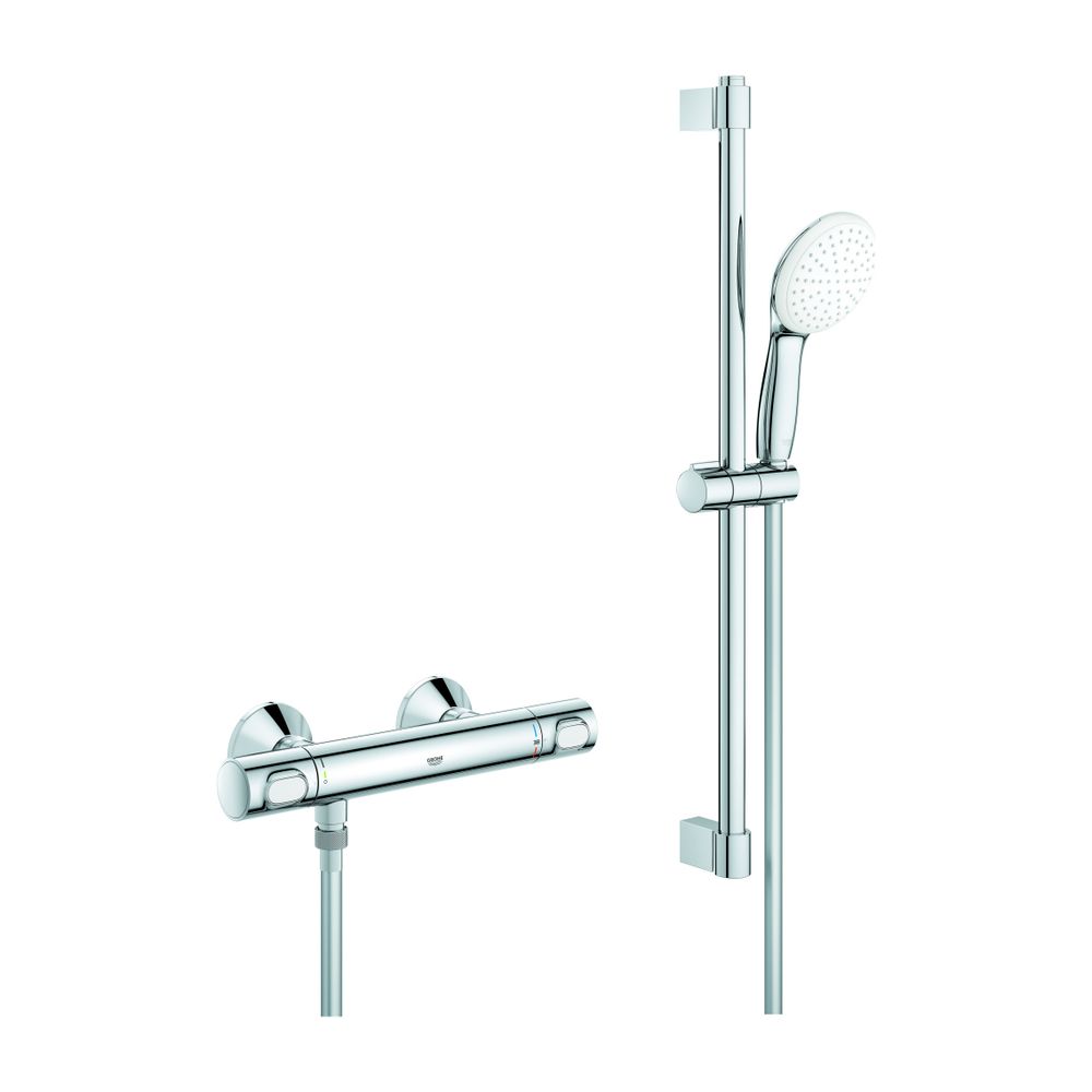 Grohe Grohtherm 500 Thermostat-Brausebatterie, mit Tempesta Brausestangenset 600mm, 1 S... GROHE-34796001 4005176766473 (Abb. 1)