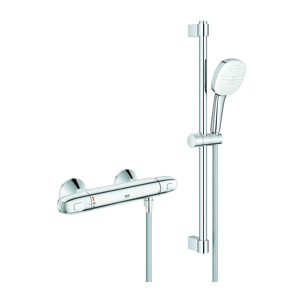 Grohe Grohtherm 1000 Thermostat-Brausebatterie, mit Tempesta Brausestangenset 600mm, 2 ... GROHE-34820005 4005176766343 (Abb. 1)