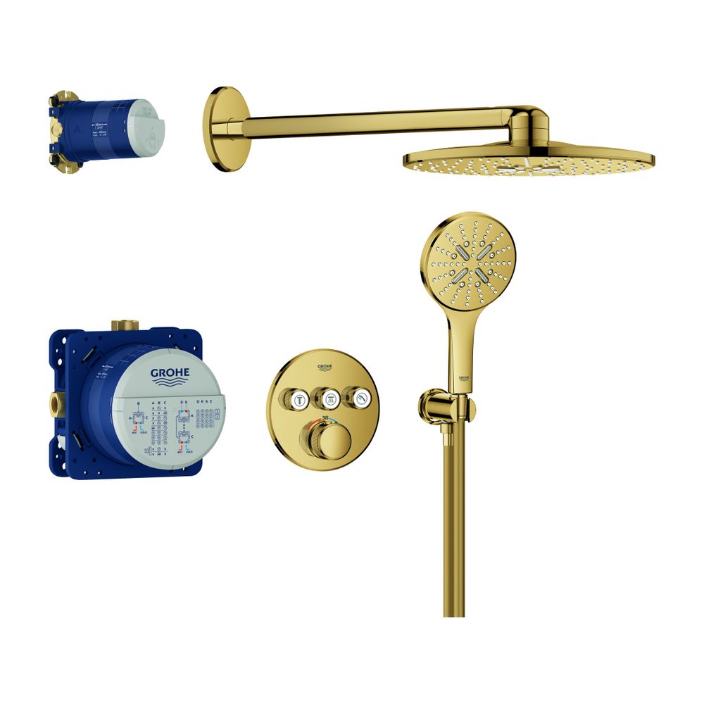 Grohe Grohtherm SmartControl Unterputz Duschsystem Thermostat runde Form Cool Sunrise, ... GROHE-34863GL0 4005176790829 (Abb. 1)
