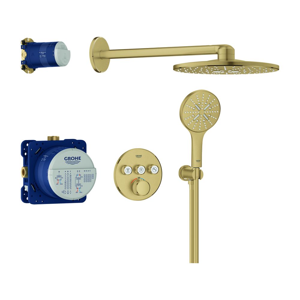 Grohe Grohtherm SmartControl Unterputz Duschsystem Thermostat runde Form Cool Sunrise g... GROHE-34863GN0 4005176790836 (Abb. 1)