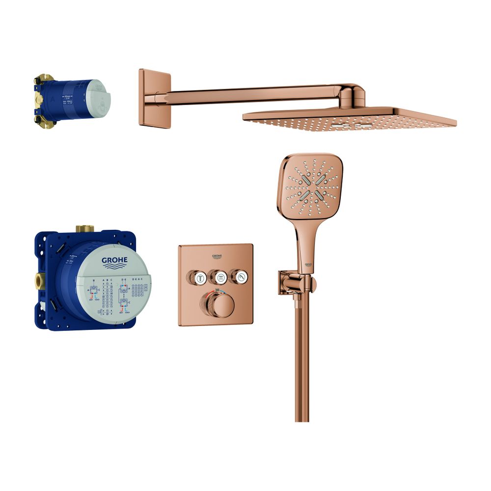 Grohe Grohtherm SmartControl Unterputz Duschsystem Thermostat eckige Form Warm Sunset, ... GROHE-34864DA0 4005176790850 (Abb. 1)
