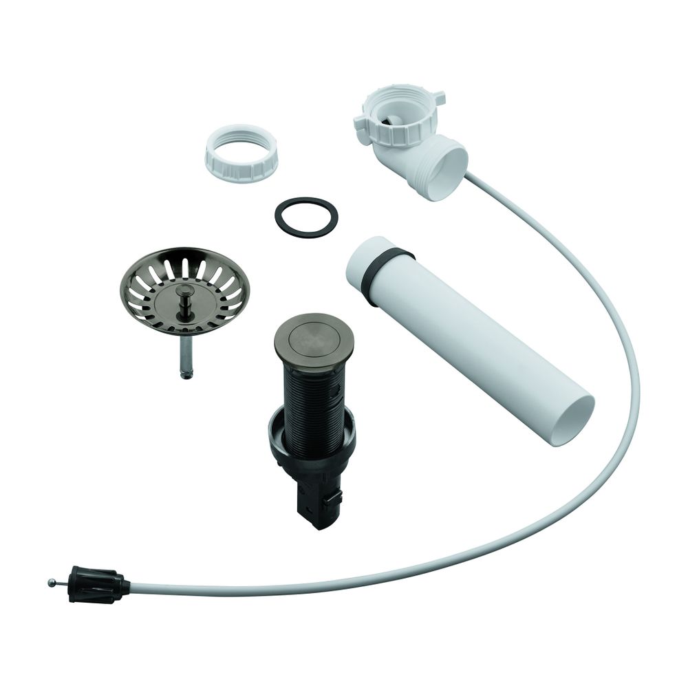 Grohe Zugstangen-Garnitur Hard Graphite gebürstet, runder Push-Exzenter Lochbohrung d. ... GROHE-40986AL0 4005176639685 (Abb. 1)