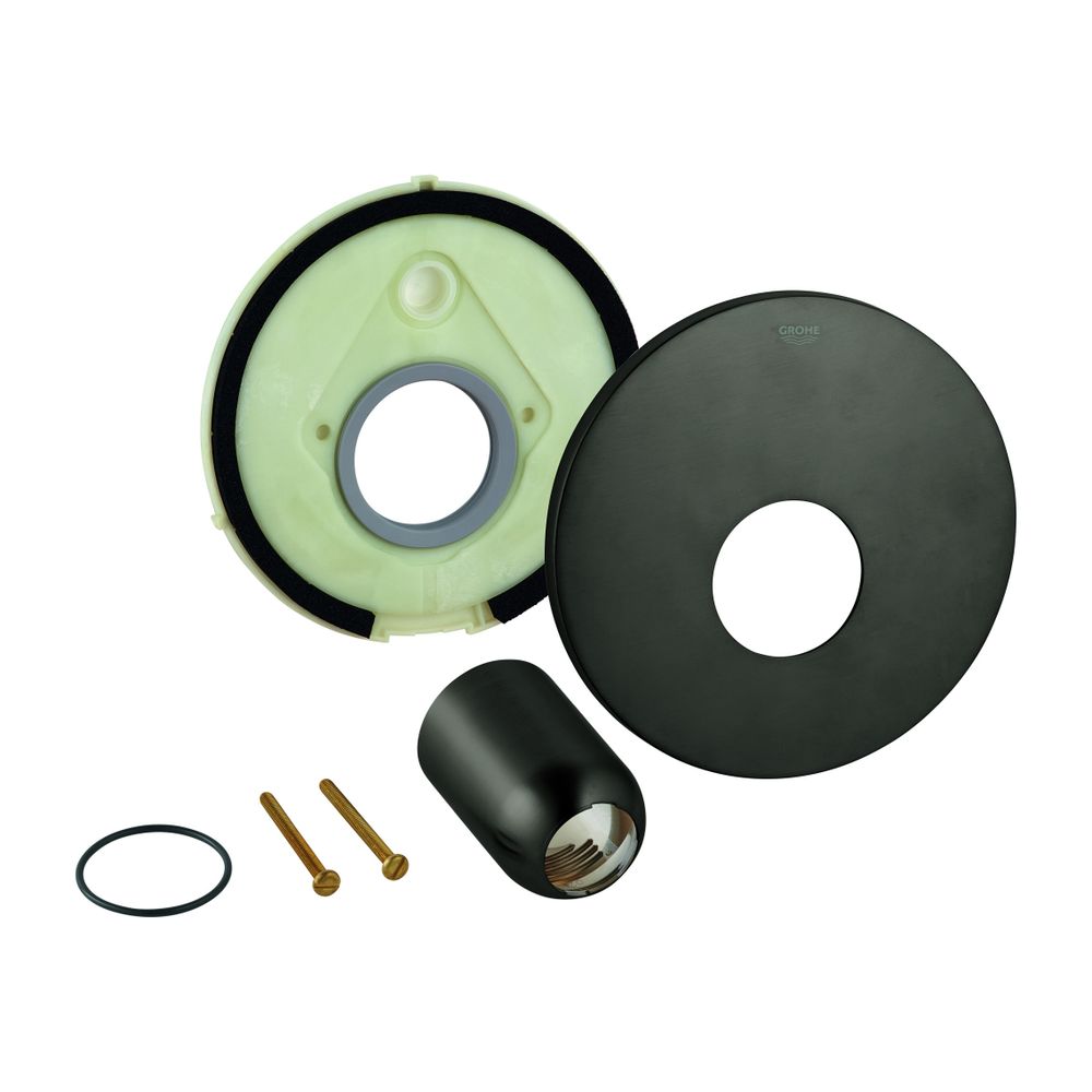 Grohe Rosette Hard Graphite gebürstet, mit Kappe, für Einhand-Brausebatterie Fertigmont... GROHE-46904AL0 4005176637902 (Abb. 1)