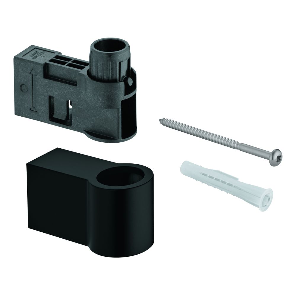 Grohe Brausestangenhalter Mattschwarz für Tempesta Brausestangen, mit Befestigungsset,... GROHE-486082430 4067393029663 (Abb. 1)