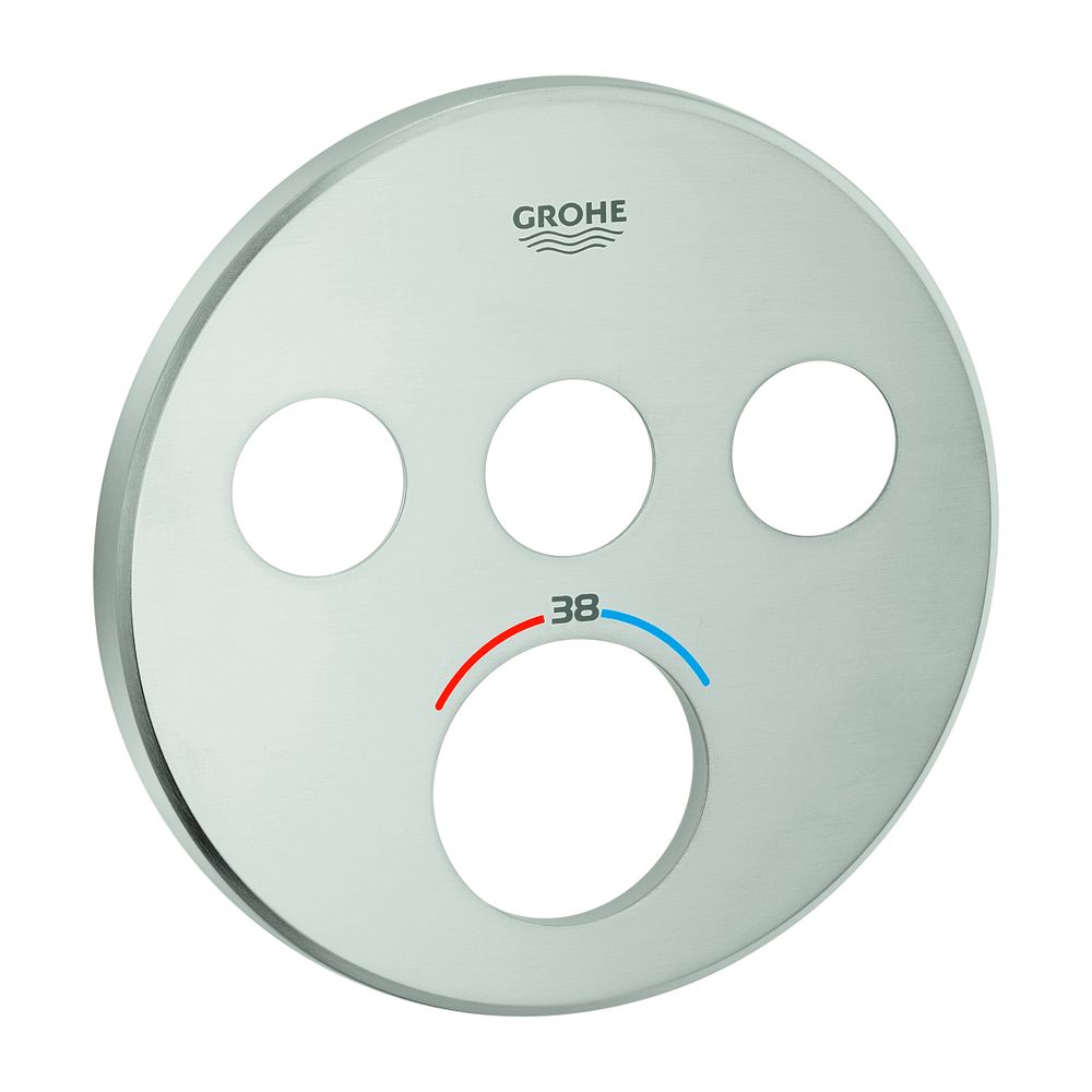 Grohe Rosette für SmartControl Unterputz-Thermostat rund Supersteel, mit 3 Absperrventi... GROHE-49035DC0 4005176479489 (Abb. 1)