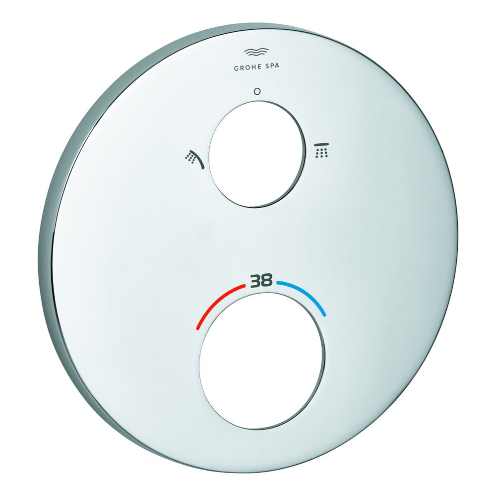 Grohe Rosette rund für Thermostat-Fertigmontagesets, Chrom, Metall, Kopf- und Handbraus... GROHE-49246000 4005176773860 (Abb. 1)