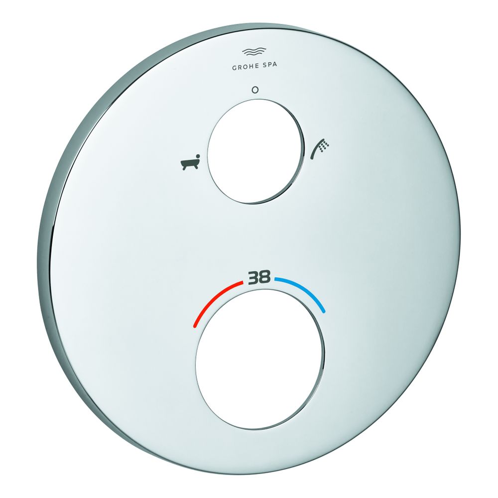 Grohe Rosette rund für Thermostat-Fertigmontagesets, Chrom, Metall, Kopf- und Handbraus... GROHE-49247000 4005176773914 (Abb. 1)