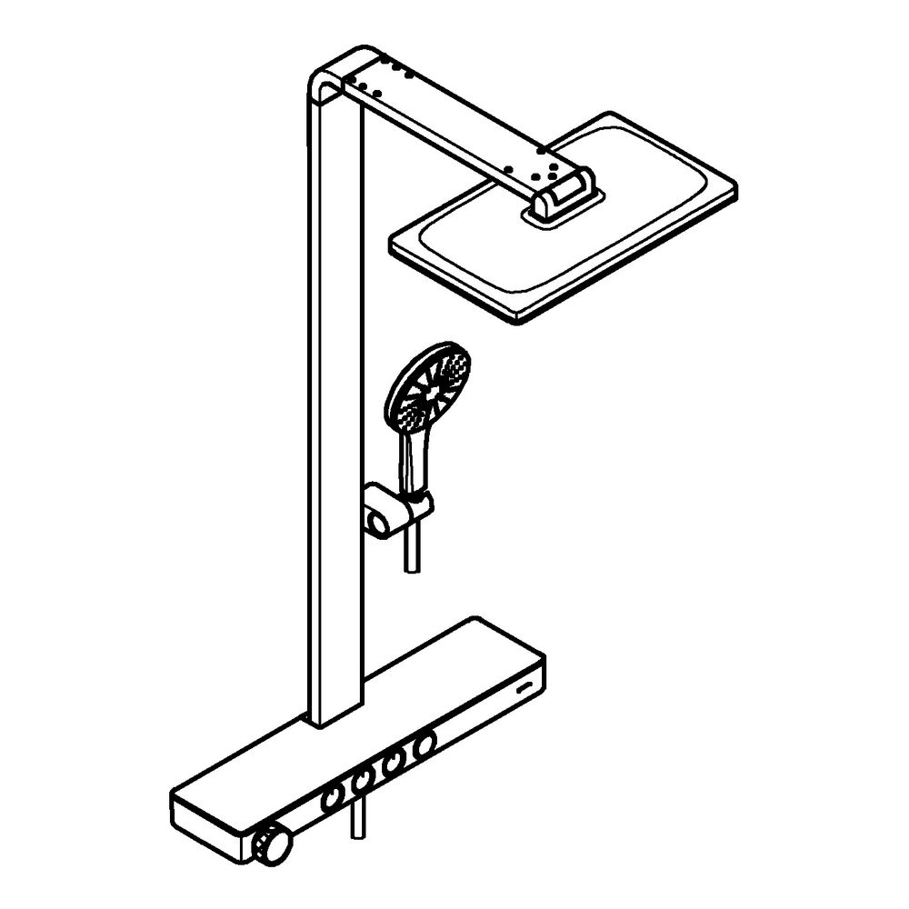 Grohe Aqua Pure Rainshower Duschsystem eckig Supersteel 15l/min, mit Kopfbrause und T... GROHE-100962DC00 4005176949647 (Abb. 2)