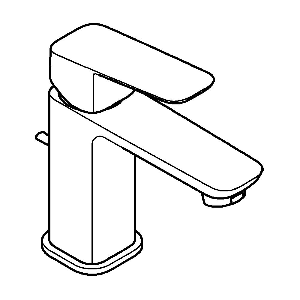 Grohe Cubeo Einhand-Waschtischbatterie S-Size Chrom, Mittelstellung kalt, mit Zugstan... GROHE-1017300000 4067393014201 (Abb. 2)
