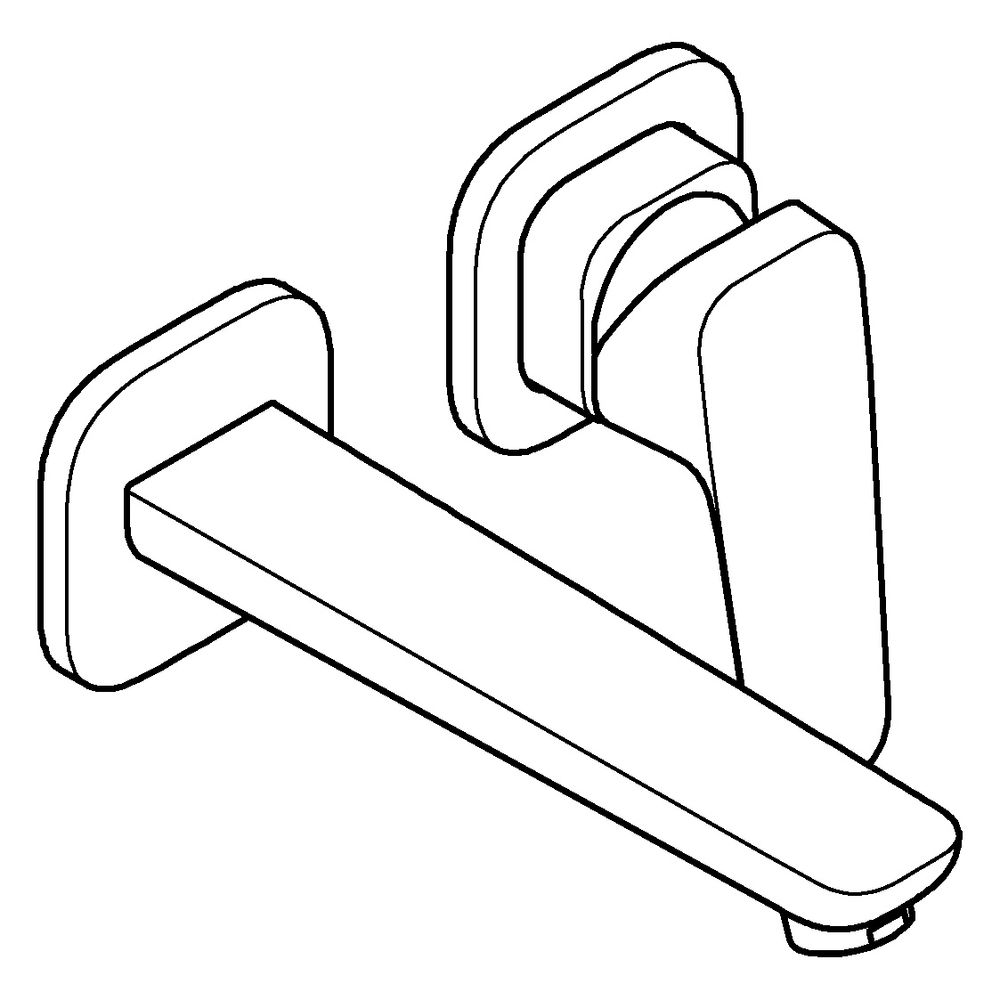 Grohe Cubeo 2-Loch-Waschtischbatterie, Wandmontage, Fertigmontageset, Ausladung 183mm... GROHE-1017880000 4067393011934 (Abb. 2)