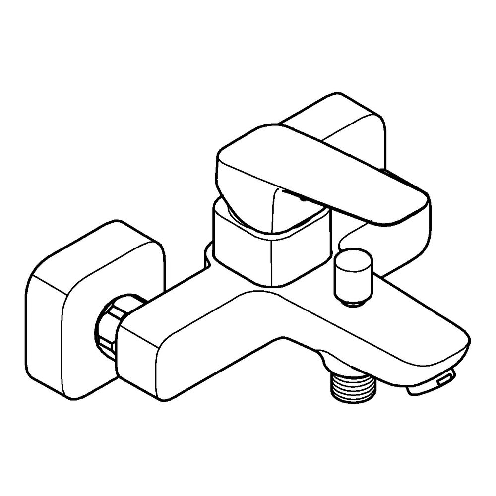 Grohe Cubeo Einhand-Wannenbatterie Mattschwarz, Wandmontage mit S-Anschlüssen und Wan... GROHE-1018132430 4067393011606 (Abb. 2)