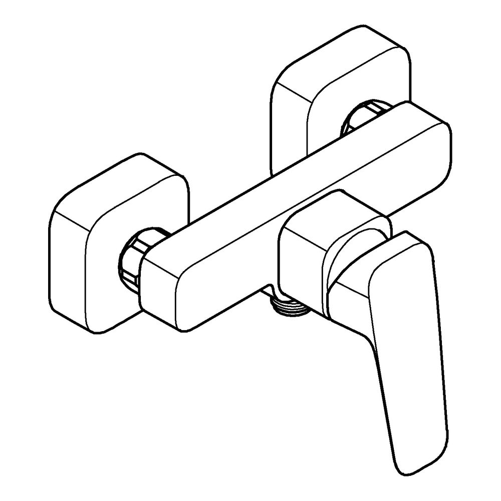 Grohe Cubeo Einhand-Brausebatterie Chrom, Wandmontage mit S-Anschlüssen und Wandroset... GROHE-1018240000 4067393009344 (Abb. 2)
