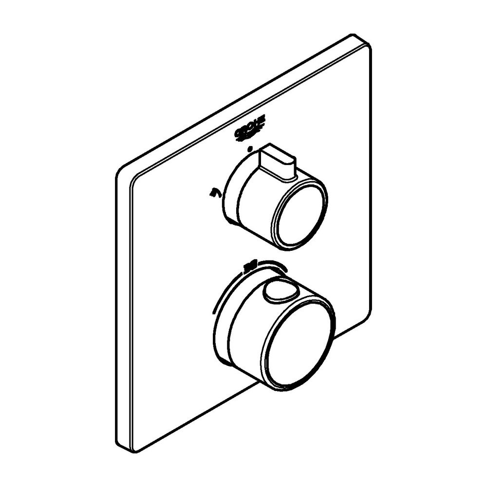 Grohe Grohtherm Thermostat-Brausebatterie, eckig, Mattschwarz, mit integrierter 2-Weg... GROHE-1022092430 4067393018896 (Abb. 2)