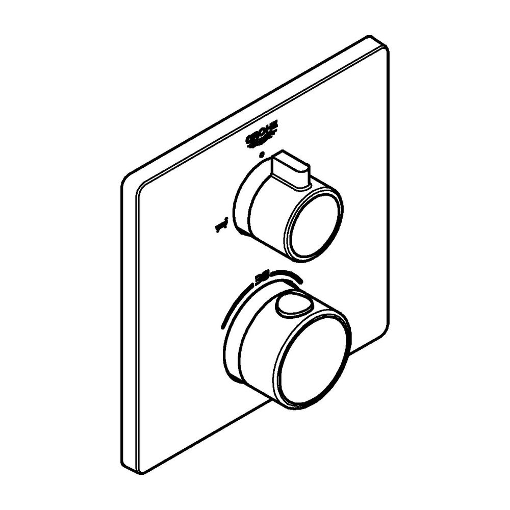 Grohe Grohtherm Thermostat-Wannenbatterie, eckig, Mattschwarz, mit integrierter 2-Weg... GROHE-1022112430 4067393019015 (Abb. 2)
