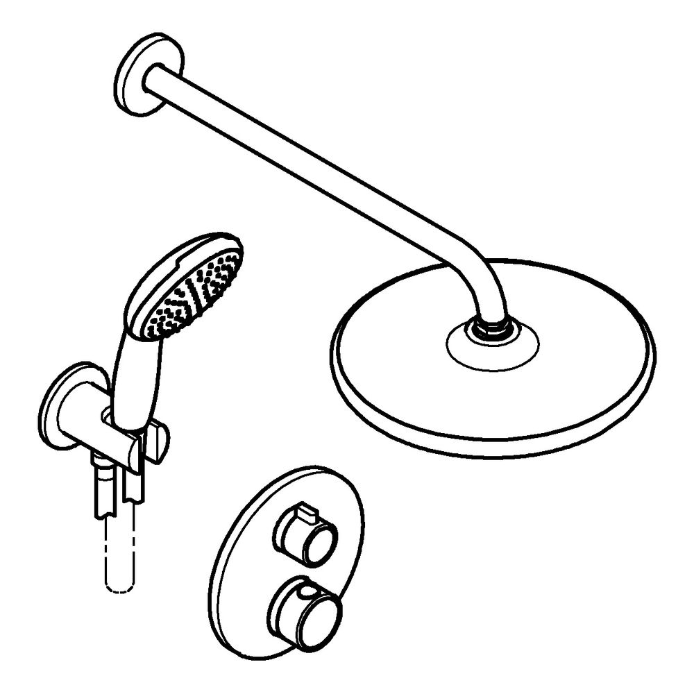 Grohe Grotherm UP-Duschsystem 6 rund Tempesta 250 Kopfbrause-Set 2-Wege-Brausebatt. T... GROHE-1039960000 4067393034360 (Abb. 2)