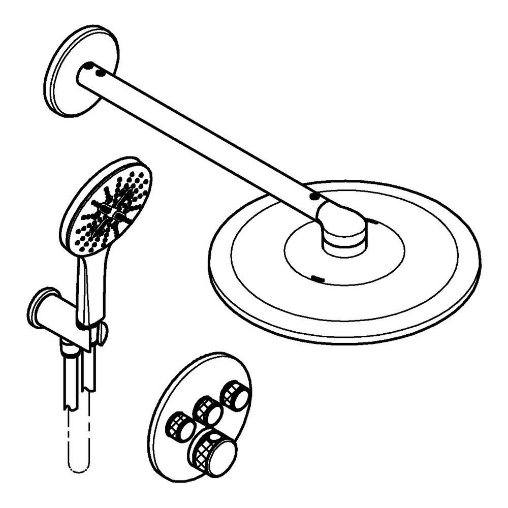Grohe Grotherm SmartControl UP-Duschsystem 7 rund RSH SmartActive 310 Kopfbrause-Set ... GROHE-1039970000 4067393034377 (Abb. 2)