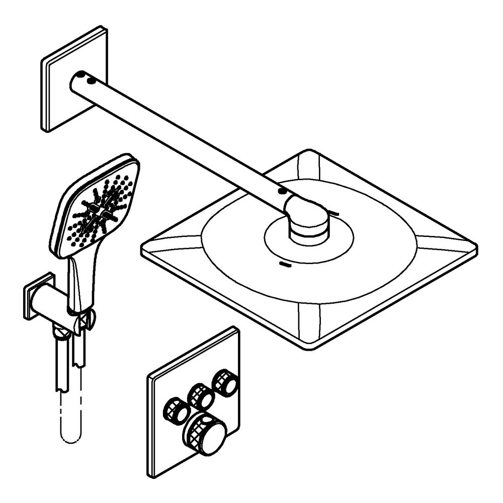 Grohe Grotherm SmartControl UP-Duschsystem 8 eckig RSH SmartActive 310 Cube Kopfbraus... GROHE-1039980000 4067393034384 (Abb. 2)